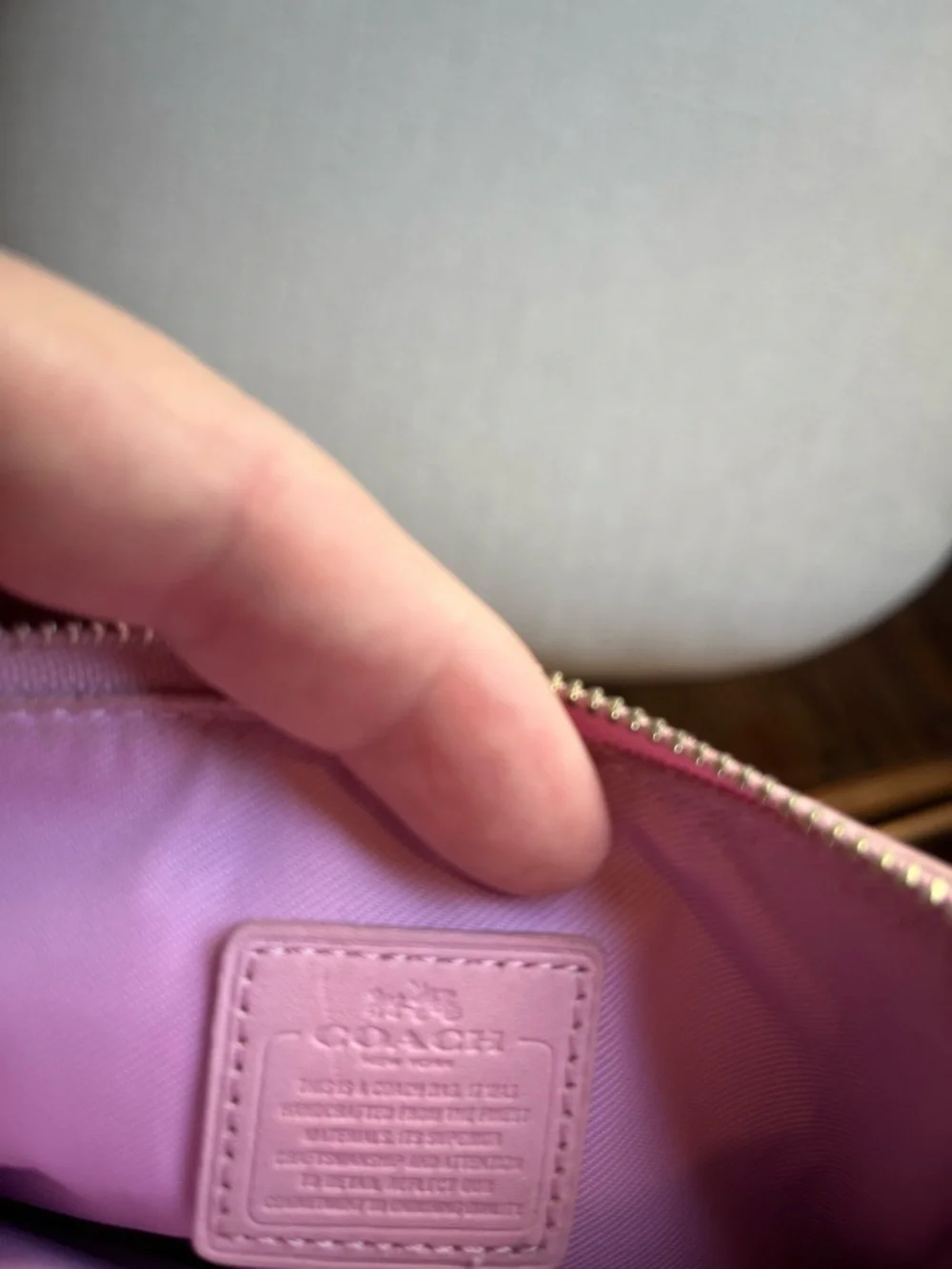 Coach pink double zip wristlet
